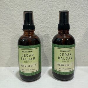 2 Trader Joe's Cedar Balsam Room Spritz Sprays 4 Fl Oz Brand New